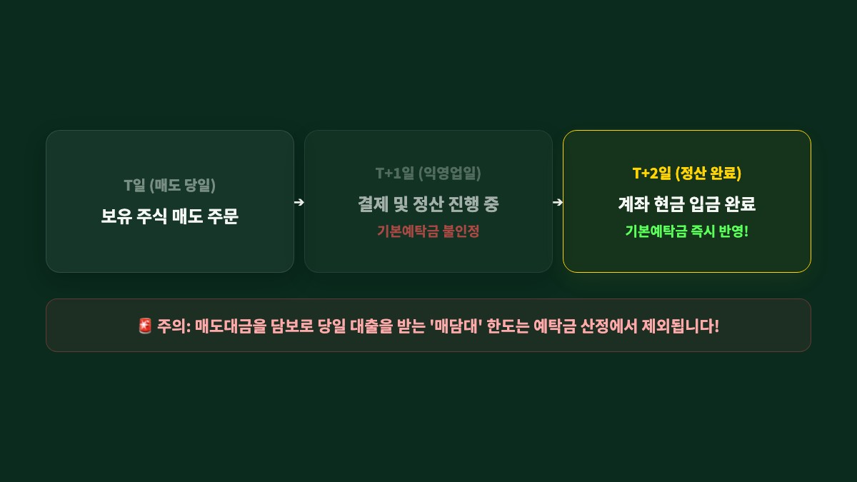 3. 현금 예탁금의 실제 입금 기준 변경 (T+2일 정산) — 초단타 회전매매를 방지하기 위해 정산 시점도 개선됩니다.