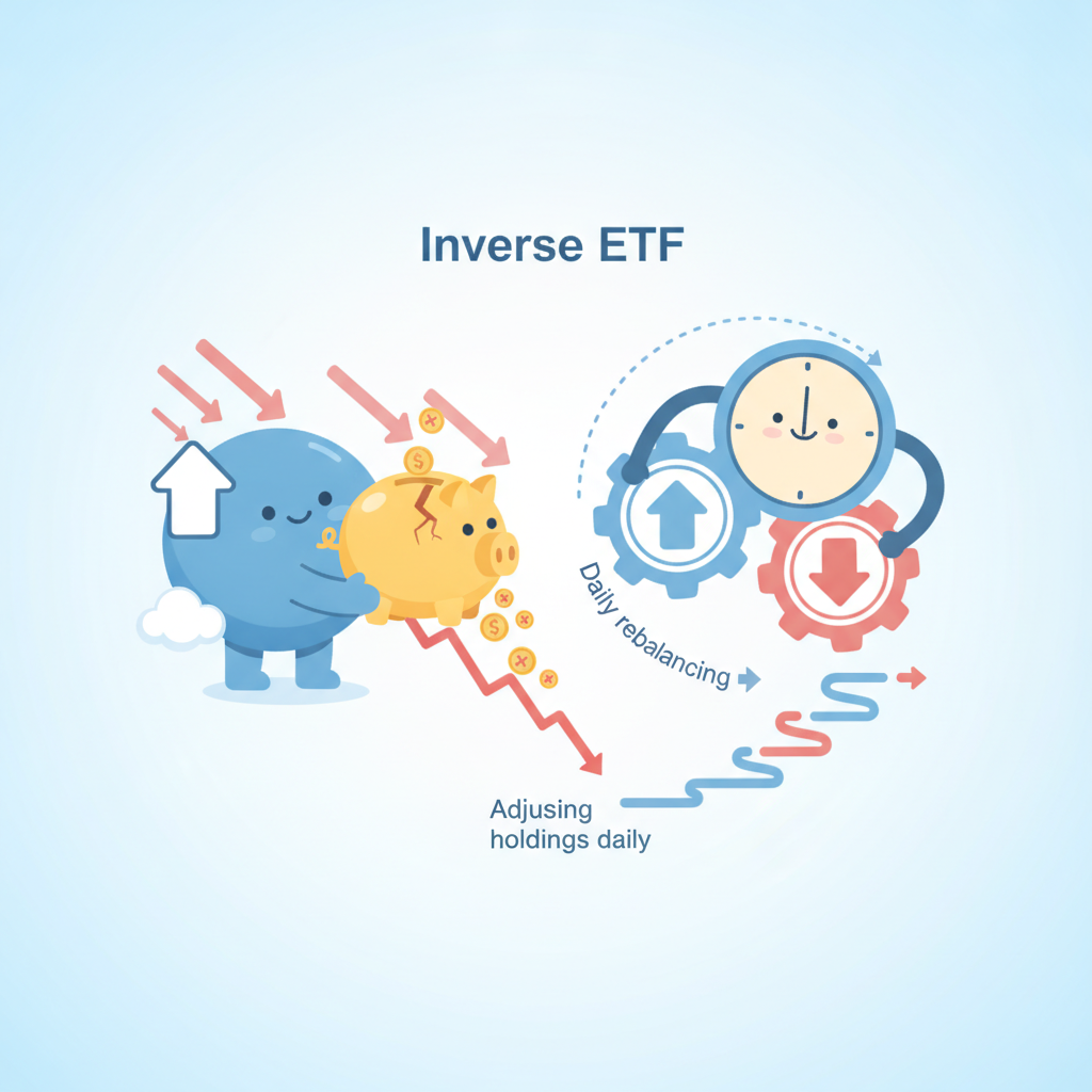 인버스 ETF, 왜 오래 들수록 손해가 쌓일까요 — 무슨 일이 벌어지나 — 매일 장 마감 무렵 다시 맞춘다