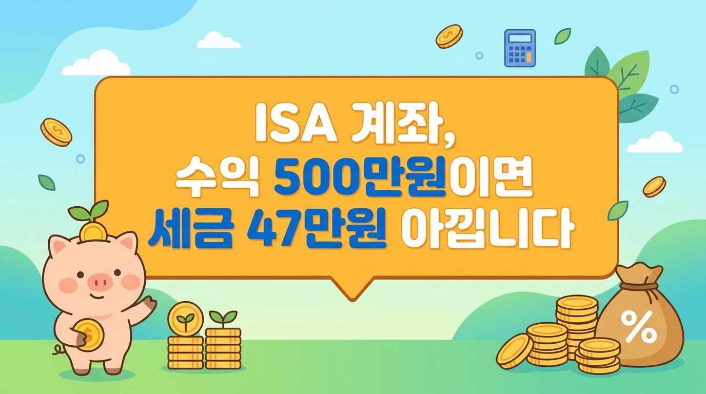 ISA 계좌, 수익 500만원이면 세금 47만원 아낍니다