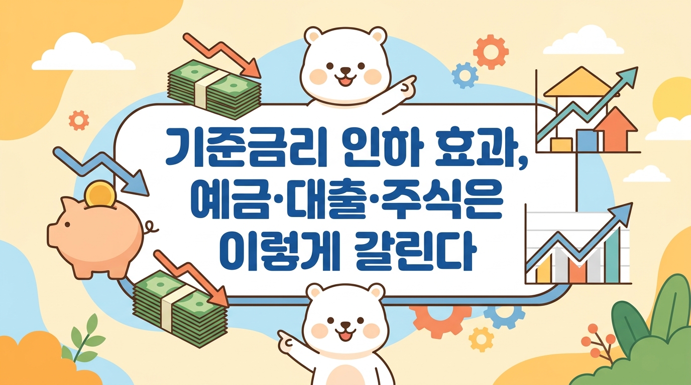 기준금리 인하 효과, 예금·대출·주식은 이렇게 갈린다