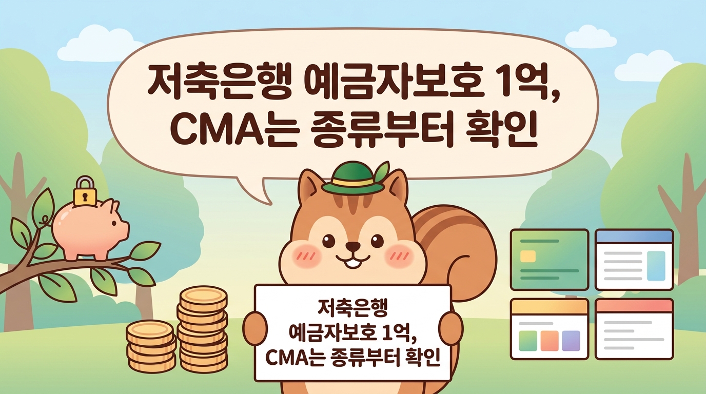 저축은행 예금자보호 1억, CMA는 종류부터 확인