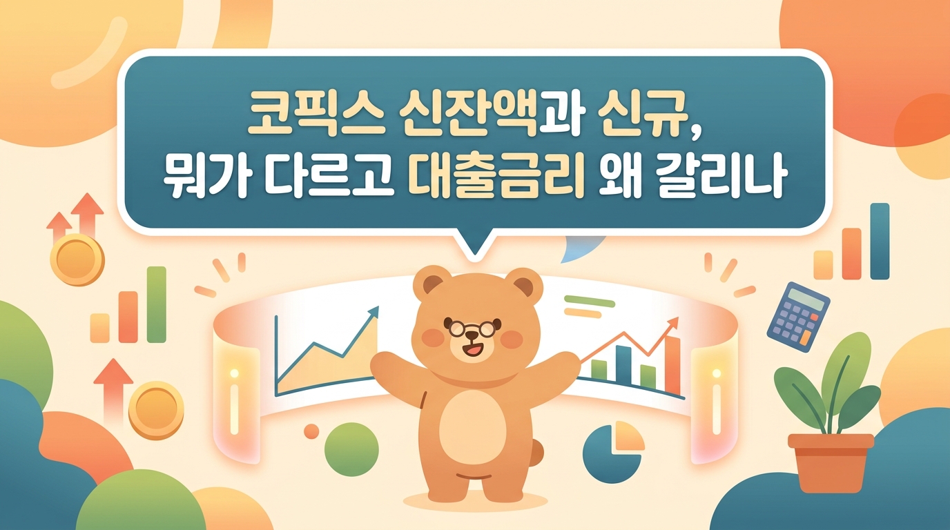 코픽스 신잔액과 신규, 뭐가 다르고 대출금리 왜 갈리나