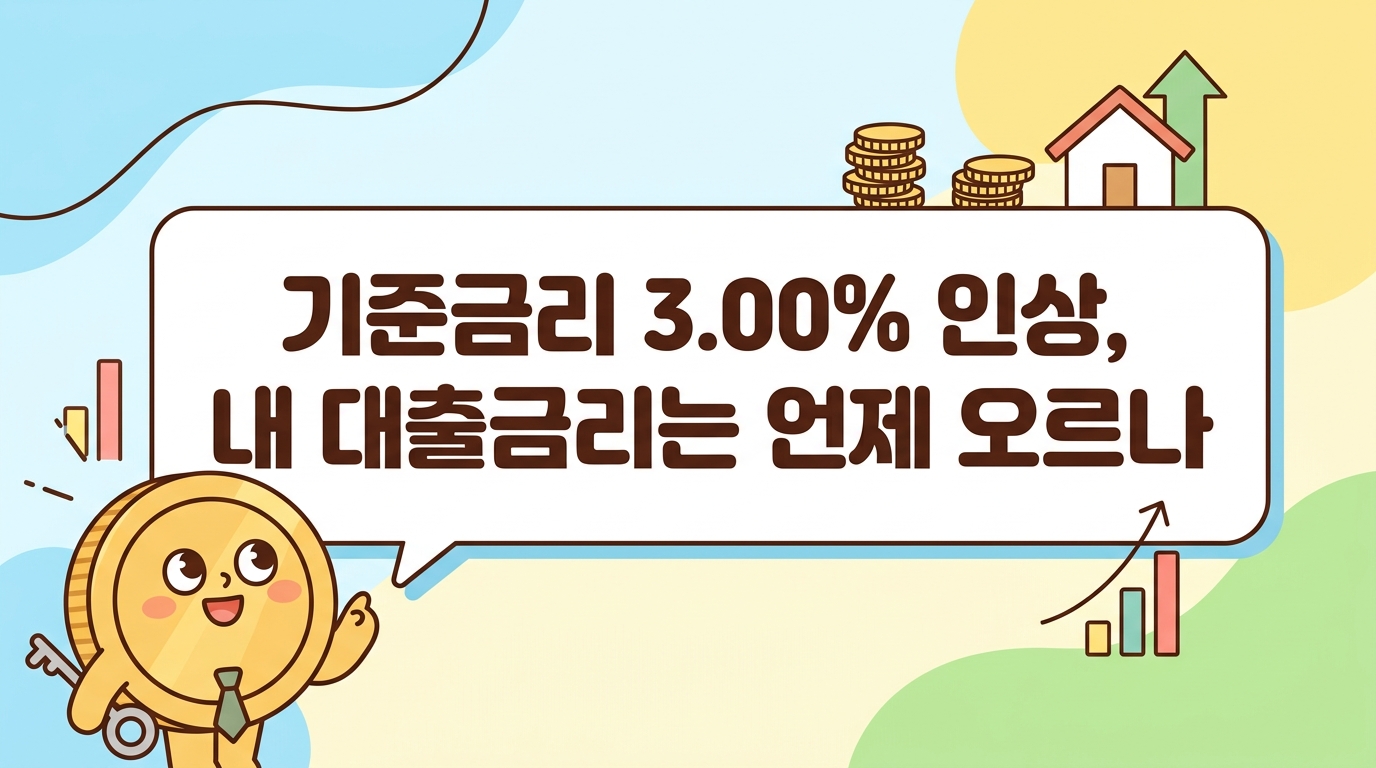 기준금리 3.00% 인상, 내 대출금리는 언제 오르나